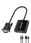 Lemorele VGA Adapter to HDMI with Audio, 1080p 60Hz HDMI Female to VGA Male Converter, USB Charging Cable Connection Computer Laptop PC to HDTV Monitor Projector Black