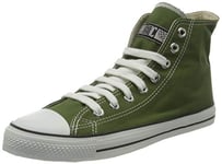 Ethletic Mixte Fair Trainer Casquette Hi Cut Classic Basket, Camping Green Just White, 36 EU