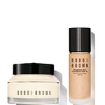 Bobbi Brown 24-hour Hydration Duo - Vitamin Enriched Face Base & Foundation Bundle (Various Shades) - Natural