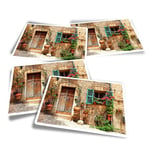 4x Rectangle Stickers - Charming Old House Spain #44556