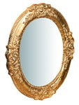 Biscottini Miroir Mural Rond 40x2,5x32 cm | Miroir de Salle de Bain avec Cadre en Bois | Miroir Rond Or | Miroir Mural décoratif