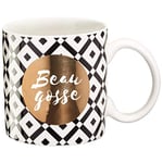 DRAEGER PARIS | Mug Black & Gold porcelaine fine "Beau gosse" | Mug humour pour Collègue, pour lui, Ami, Frère, Homme | Mug et tasse à café avec Coffret Cadeau