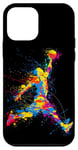 Coque pour iPhone 12 mini Splash d'action coloré pour les amateurs de basket-ball