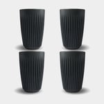 Huskee Kaffekopp HuskeeCup 12oz Charcoal, återvunnet kaffeskal, svart, 35 cl / 350 ml, 4-pack