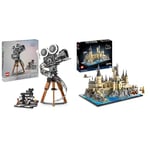 LEGO 43230 Walt Disney Tribute Camera, Set for Adults,Collectible Gifts for Women and Men & 76419 Harry Potter Hogwarts Castle and Grounds Big Set for Adults, including Iconic Locations