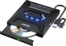 Unitek Dvd-Spelare Extern Dvd/Cd-Inspelare, Usb 5Gbps-Hubb, Sd-Kortläsare