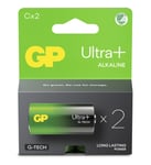 GP Ultra Plus C-batteri 14AUP/LR14 2-pack