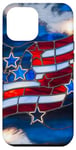 iPhone 12 Pro Max Red White Blue -Stars Stained Glass American Flag Case