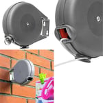 15m Heavy Duty Retractable Washing Line Indoor Outdoor Wall Mounted Dryer