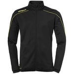 Uhlsport Football Stream 22 Classic Jacket Men, Black/Lime Yellow, Smartbreathe Pique Brushed Outdoor Sports, Size XL