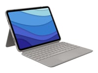 Logitech Combo Touch - Clavier et étui - avec trackpad - rétroéclairé - Apple Smart connector - QWERTY - R.-U. - sable - pour Apple 11-inch iPad Pro (1ère génération, 2e génération, 3ème...