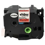 vhbw Ruban compatible avec Brother PT D800W, P900W, P950NW, E800W, P900, P900NW imprimante d'étiquettes 36mm Noir sur Rouge, extraforte