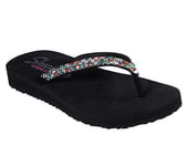 Skechers Womens Meditation Shine Away Flip Flops, Black Mitobuck Multi Rhinestone, 5 UK