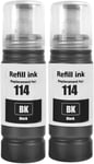 114 Encre Compatible Avec Epson 114 Bouteille D'Encre Multipack Pour Ep Et-8500 Et-8550 (2-Pack,2 Noir)[DYJ074944]