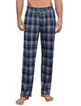 Aseniza Pantalon de Pyjama Homme Bas de Pyjama Vêtement de Nuit à Carreaux Long Pantalon Confortable Longue et Décontracté avec Poches 452-Bleu, L