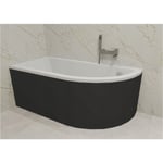 Azura Home Design - Baignoire d'angle oriega 150 cm gauche avec tablier noir