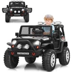 Costway - 12V Voiture Électrique Enfant avec Télécommande 2,4G, Véhicule Électrique avec Lumières led & Musique & Klaxon, Démarrage Lent, 3 Vitesses,