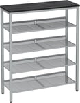 VASAGLE Shoe Rack, 5-Tier Shoe Storage with Shelves and Large Top, Adjustable M