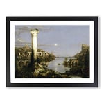 Course Of The Empire Desolation By Thomas Cole Classic Painting Framed Wall Art Print, Ready to Hang Picture for Living Room Bedroom Home Office Décor, Black A2 (64 x 46 cm)