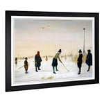 Big Box Art Framed Print of Hendrick Avercamp Little Ice Age Design | Wall Art Picture | Home Decor for Kitchen, Living Room, Bedroom, Hallway, Black, A2 / 24.5x18 Inch / 62x45cm