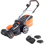 Tondeuse à Gazon Rotative Sans Fil 40V 37cm de coupe Yard Force LM C37 avec 2 Batteries et Chargeur Rapide