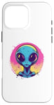 Coque pour iPhone 16 Pro Max Alien Pop Art Extraterrestre Visage