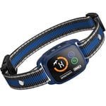 Collier Anti Aboiement Chiens,Modes Son/Vibration/Vibration Forte, Détection Intelligente des Aboiements, Rechargeable, Étanche IP67, pour Petit et Gros Chien (Blue)