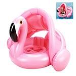 Yisscen Anneau de Natation pour bébé,Bouee Flamant Rose avec Toit, Pour Piscine, Siège Gonflable,Bateau Ajustable,Flotteur bébé de 6 Mois à 48 Mois