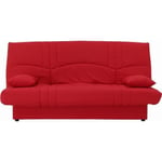 Banquette clic clac 3 places - Tissu rouge -  Style Contemporain - L 190 x P 92 cm - DREAM