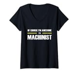 Womens "The Original Awesome" Machinist V-Neck T-Shirt