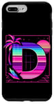 Coque pour iPhone 7 Plus/8 Plus Lettre initiale D dans le style artistique Vaporwave