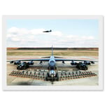 Military Air Plane Strategic Bomber Jet B52 Stratofortress Ammo Loadout Artwork Framed Wall Art Print A4