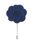 Midnight Blue Handmade Flower/Rose Lapel Pin for wearing with a suit jacket