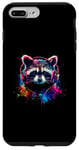 iPhone 7 Plus/8 Plus Colorful Artistic Racoon Headphones Wild Animals Wash Bear Case