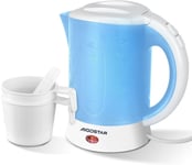 Aigostar Small Travel Kettle Electric, 650W 0.6 Litre Lightweight Blue 