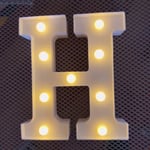 Bokstav H [22cm] Upplysta bokstäver Alphabet Light Up LED-lampa Bokstav