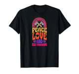 Peace Love And Axe Throwing Bohemian Rainbow T-Shirt