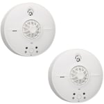 Fireangel Heat Alarm Hw1-R Detector Mains Powered Safety Fire Heat Alarm 2 Pack