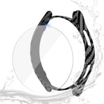 Glas+ fodral till Samsung Galaxy Watch 6/6 Classic Vattentätt PC Galaxy Watch 6/6 Classic 40/44/43/47 mm cover+ skärmskydd Kol Svart Y