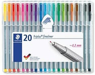 UK 334 Triplus Fineliner Superfine Point Pens 0.3 Mm Assorted Colours Pack Of 2