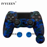 Camo Bleu - Capuchons De Protection Antidérapants En Silicone Pour Manette Sony Dualshock 4, Ps4 Pro Slim, Capuchons De Poignée Analogiques