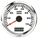 (7KWS)Uusi 52mm yleiskierroslukumittari 3k 4k 6k 7k 8k RPM Tachomittari punaisella taustavalolla autovene Yacht RV RV 9-30V