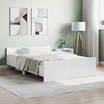 Lit adulte-120 x 190 cm, Cadre de lit avec tête de lit,pied de lit blanc 120x190 cm KSAW30594 Maisonchic