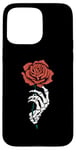 Coque pour iPhone 15 Pro Max Main squelette rose rouge fleur esthétique fleur rouge Saint-Valentin