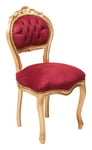 Chaise Style Français Louis XVI En Bois Massif De Hêtre OR/ROUGE