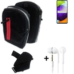 Shoulder bag / holster + earphones for Samsung Galaxy A52 Belt Pouch Case