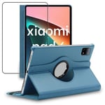 ebestStar Housse pour Xiaomi Pad 6, Pad 6 Pro Support Rotatif 360 PU Cuir, Bleu + Film VERRE Trempé