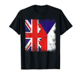 Czech Roots Half British Flags | UK Argentina Czech Republic T-Shirt