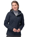 33,000ft Veste softshell pour femme - Imperméable et respirante - Veste d'hiver chaude en polaire - Veste demi-saison coupe-vent - Veste fonctionnelle avec capuche, Bleu foncé bruyère, XXL