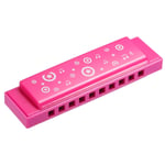 Translucent Harmonica Assorted Colors Harmonica 10 Holes Pink ABS Harp Mouth